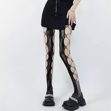 Side Hollow Fishnet Tights