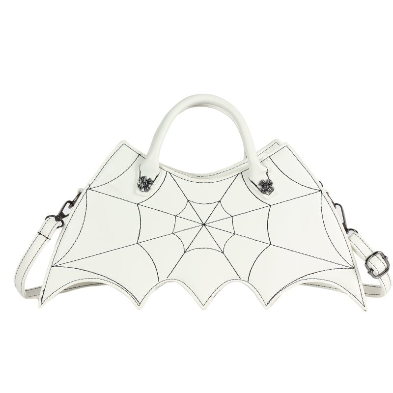 Spider Web Print Bat Crossbody Bag - Kirakira World - grungestyle - kawaii fashion -kawaii store-kawaii aesthetic - kawaiistyle