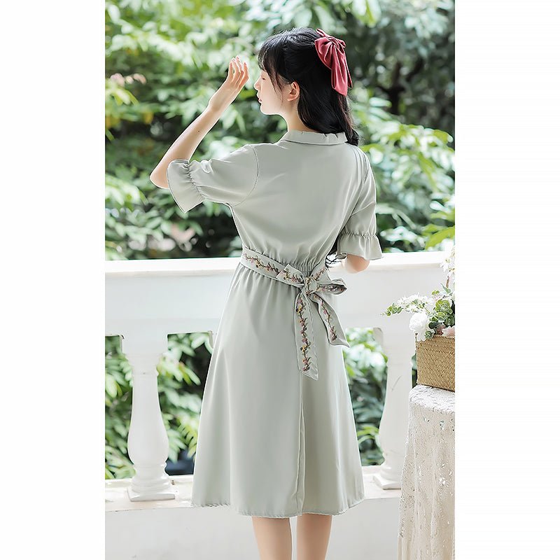 Summer Forest Comfortable Short-Sleeved Dress - Kirakira World
