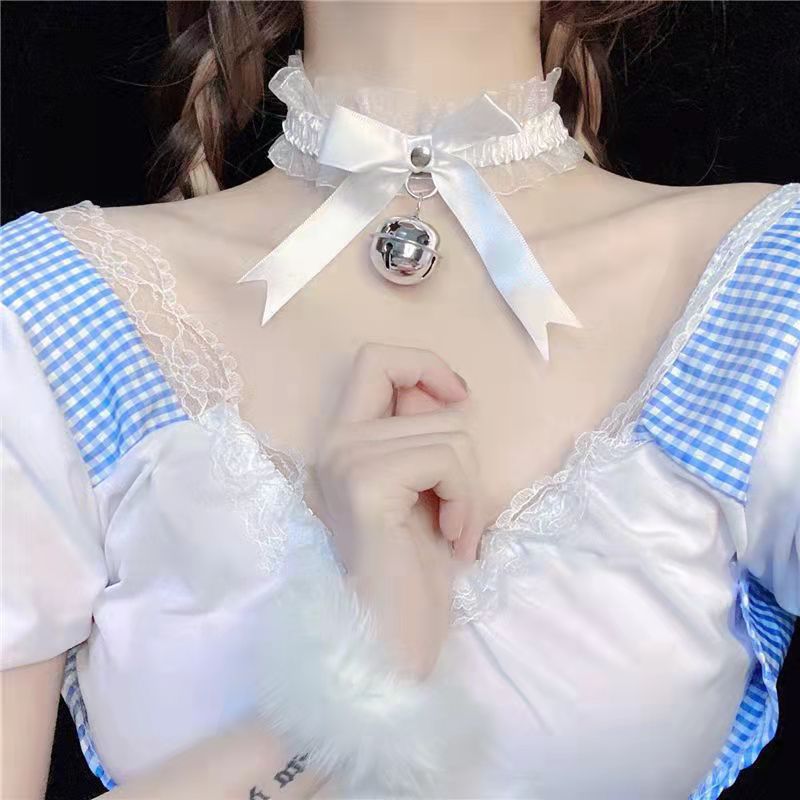 Kitten Lace Bell Collar Choker - Kirakira World - grungestyle - kawaii fashion -kawaii store-kawaii aesthetic - kawaiistyle