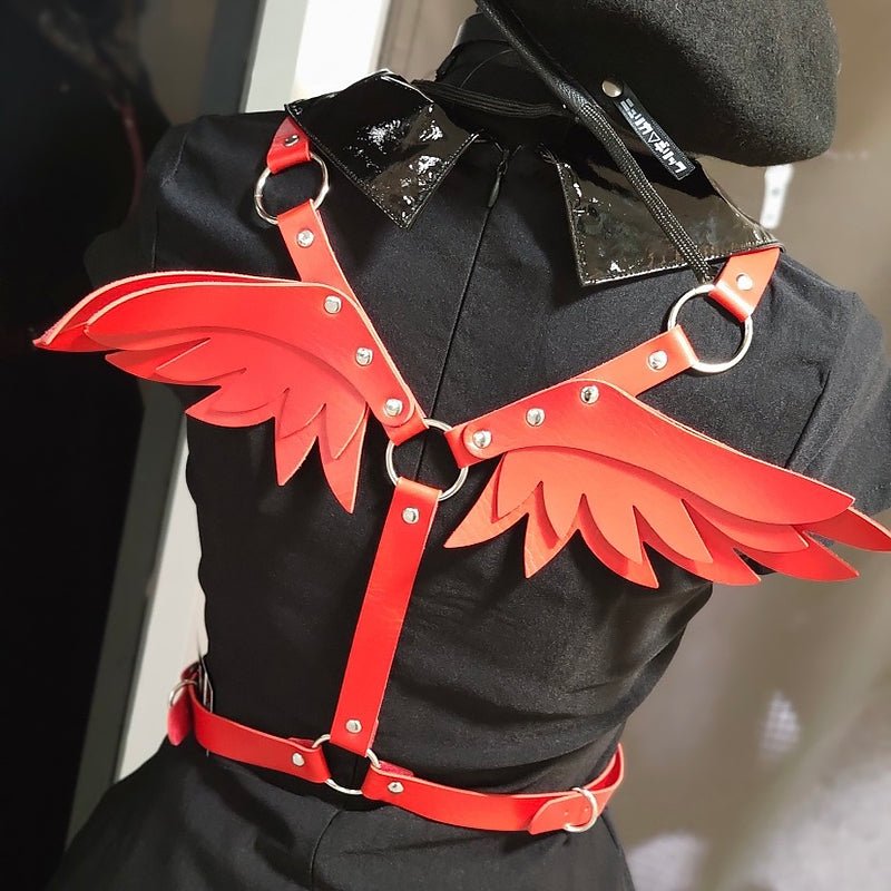 Fashion Angle Wings Leather Set Waistband - Kirakira World - grungestyle - kawaii fashion -kawaii store-kawaii aesthetic - kawaiistyle