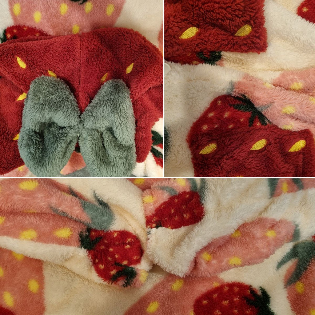 Cute Fruit Open Front Blanket Hooded Pajama Jacket - Kirakira World - grungestyle - kawaii fashion -kawaii store-kawaii aesthetic - kawaiistyle