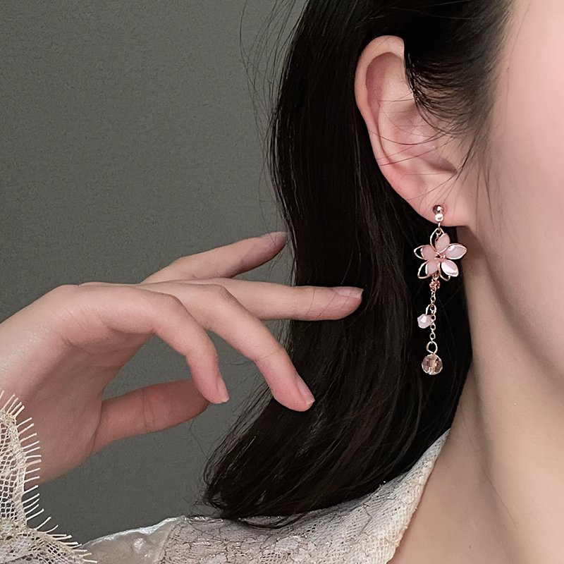 Sweet Cherry Blossomer Dangle Earring - Kirakira World - grungestyle - kawaii fashion -kawaii store-kawaii aesthetic - kawaiistyle