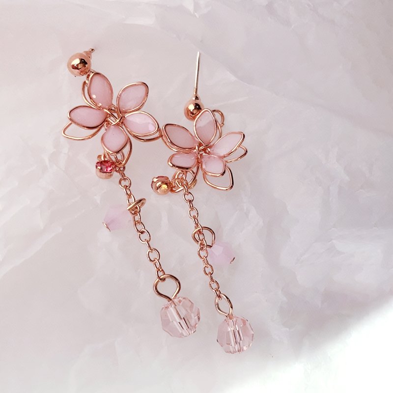 Sweet Cherry Blossomer Dangle Earring - Kirakira World - grungestyle - kawaii fashion -kawaii store-kawaii aesthetic - kawaiistyle